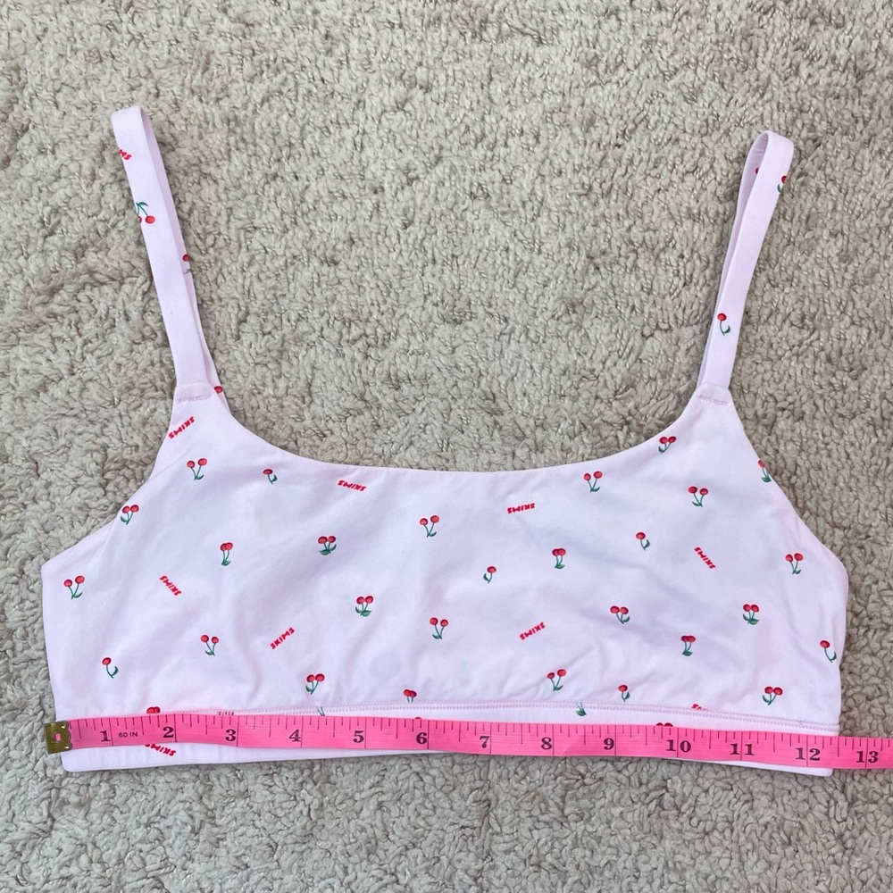 SKIMS Fits Everybody Scoop Pink Cherry Print Bralette - Picture 12 of 16